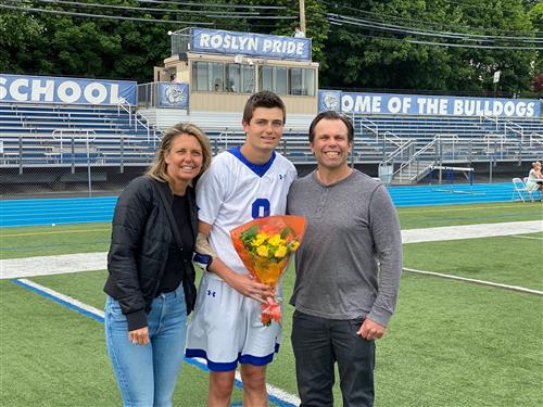 Senior Lacrosse Player and Family